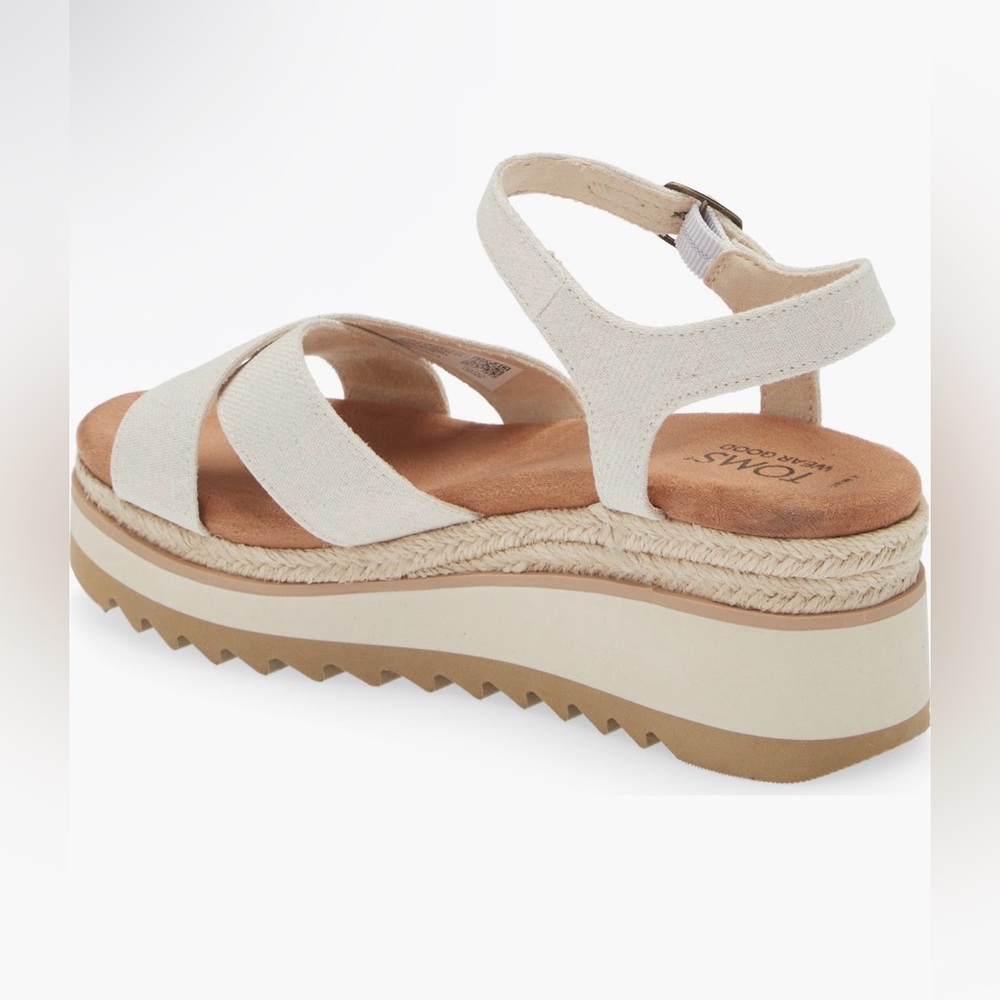 Toms Gia Tan and Cream Wedge Sandals - Picture 2 of 7